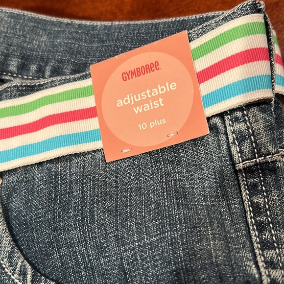 NWT Gymboree Tennis Match wide leg denim pant stripe belt Size 10 plus 2008 Line - Picture 7 of 13